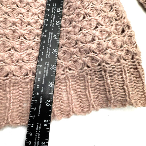 FREE PEOPLE Women's Small Crashing Waves Pullover Sweater Wool Dusty Rose‎ Mauve - Picture 7 of 8